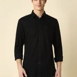 Allen Solly Black Cotton Regular Fit Shirt-picture-28