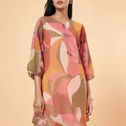 Marigold Lane Pink Printed A Line Kurti-picture-11