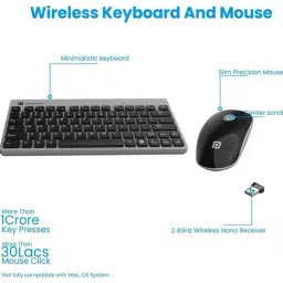 Portronics Key2 Combo Multimedia Wireless Keyboard & Mouse Combo (Grey) image 5