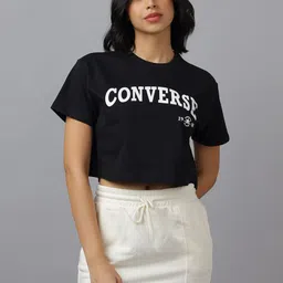 Converse Women Typography Printed Round Neck Cotton Boxy T-shirt-image-85