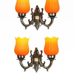 Somil Premium Designer Glass Wall / Night Lamp Elegant & Stylish Dcor Accent for Modern Interiors, color- Orange, Yellow, Size, 20 X 27.5 X 33.5 CM-image-64