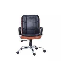 LIBERAL GPN-M Black & Kamel Mid Back Moulded Plywood Revolving Chair-image-84
