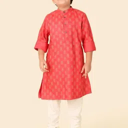 Fabindia Boys Ethnic Motifs Printed Band Collar Straight Kurta-picture-43