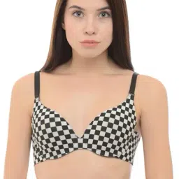 Da Intimo White & Black Under Wired Padded Seamless Bra-30