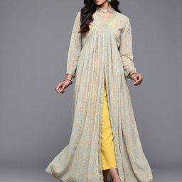 Ahalyaa Paisley Printed High Slit Kurta with Trousers-image-25