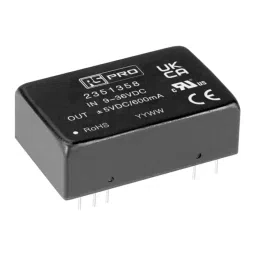 RS PRO Embedded SMPS, ±5V, ±0.6A, 6W, Dual Output 9 - 36V dc Model No 2351358-34