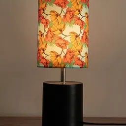 ExclusiveLane Black Printed Metal Contemporary Cylindrical Shaped Table Lamp-picture-20