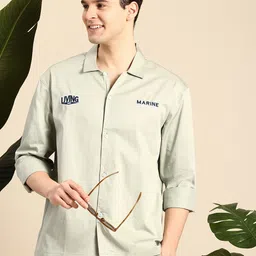Mast & Harbour Drop-Shoulder Relaxed Fit Pure Cotton Casual Shirt-picture-11