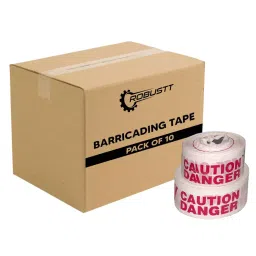 Robustt Non-Adhesive Caution Barricade Tape 76.2 mm (3 Inch) X 130 m Red & White (Pack of 10)-0