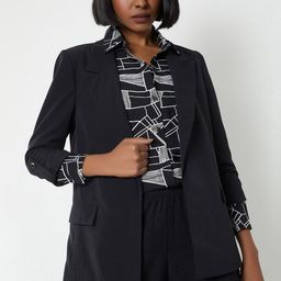 max Notched Lapel Collar Neck Single Breasted Open Front Blazer-picture-7