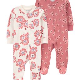 Carter's Full Sleeves Sleepsuits With Floral Print Pack Of 2 - Multicolor-image-45