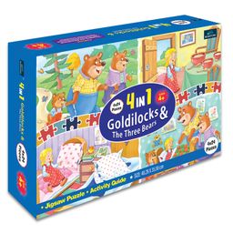 Bookford 4 In 1 Goldilocks And Three Bear Jigsaw Puzzle - 96 Pieces-0