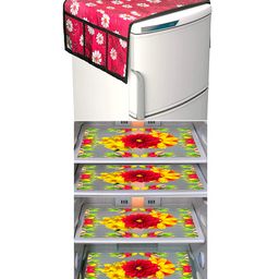 Dakshya Industries Fridge Top Cover and Fridge Mat Combo Set of 5-picture-21