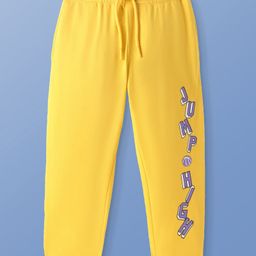 Pine Kids Full Length Track Pants Text Print - Yellow-image-86