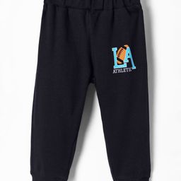 Zero Interlock Knit Full Length Lounge Pant With Text Print - Black-picture-4