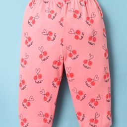 Tango Interlock Knit Full Length Lounge Pants with Hearts & Text Print - Dark Pink-picture-15