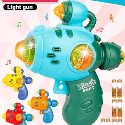 Fiddlerz Mini Space Gun Toy for Kids LED Light and Sound Effects Interactive Musical Toy Gun with Battery Operated Light Gun for Boys and Girls- Assorted (Pack of 4)-17