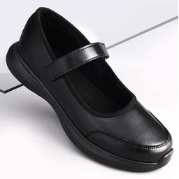 Pine Kids Velcro Closure Solid Color School Shoes - Black-image-39