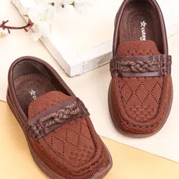 Cute Walk by Babyhug Solid Party Wear Slip On Shoes - Brown-picture-18