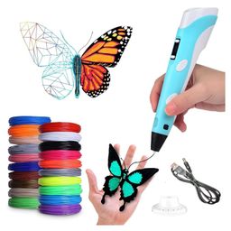 Magicwand 3D Pen with LCD Display 10 Metres Each 3 Filaments & 3 Meters Each 3 Filaments Extrawith Adaptor Pack of 1-5