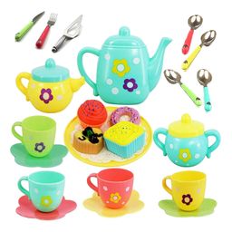 FUNVERSE Tea Set Tea Party Pretend Playset for Kids, Tea Set Party with Dessert Candy Muffin Toys Including Teapot Cups & Plates Girls Kitchen Toy Gift for Toddler Kids Boys Girls 3 Yrs+-picture-4