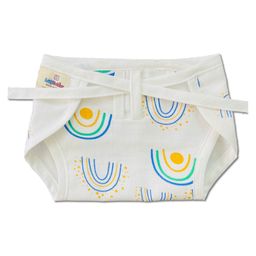 LazyToddler Muslin  Nappy Set of 3 Medium Rainbow Print - White image 2