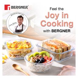 Bergner Smart Lock Borosilicate Rectangular Food Container 1.5 L image 2