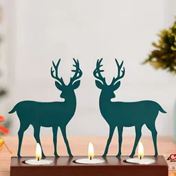 eCraftIndia Green & Brown Candle Holder-45