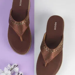 Mochi Women Embellished Open Toe Flats-image-69