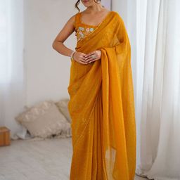 Anouk Embellished Beads and Stones Tissue Saree-image-97
