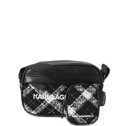 Karl Lagerfeld Printed PU Swagger Shoulder Bag with Fringed-20