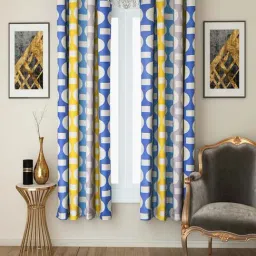 Swayam Multicolor Sigma Eyelet Door Curtain - Single Piece (7 Ft)-image-3