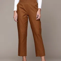 Popnetic Women Tapered Fit High-Rise Trousers-picture-6