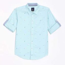 Allen Solly Kids Blue Cotton Printed Full Sleeves Shirt-picture-12