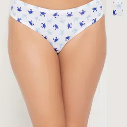 Clovia Women Pack Of 3 Printed Low-Rise Thongs Briefs-image-75