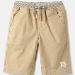 United Colors of Benetton Boys Beige Cotton Solid Shorts-picture-34
