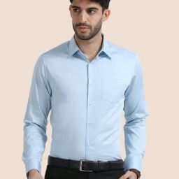 The Formal Club Ice Blue Comfort Fit Shirt-image-58