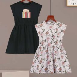 HELLCAT Girls Black & Lavender Floral Dresses-image-89