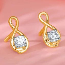 GIVA 18k Yellow Gold Boundless Solitaire Lab Grown Diamond Stud Earrings-image-2