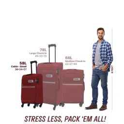 Citizen Journey Pulse Maroon Solid Soft Cabin Trolley Bag - 57 Cms image 2