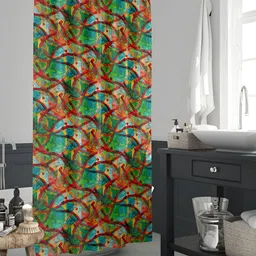 ArtzFolio Green & Red Printed Waterproof Shower Curtains-image-76