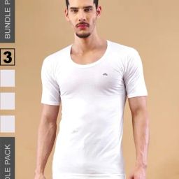 Lux Nitro White Cotton Regular Fit Solid Vest (Pack of 3)-image-27