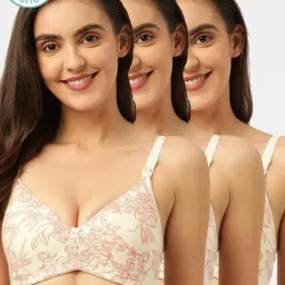 Inner Sense Beige Printed Maternity Bra (Pack of 3)-image-52