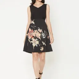 MISH Black Printed Fit & Flare Dress-picture-37