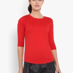 Appulse Red Cotton Slim Fit T-Shirt-image-101