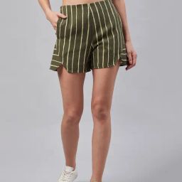 Marie Claire Green Striped Shorts-picture-29