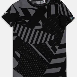 Puma Kids BMW MMS AOP Black & Grey Cotton Printed T-Shirt-picture-22