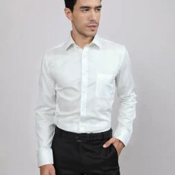 Louis Stitch White Cotton Regular Fit Printed Shirt-image-51