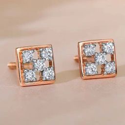 GIVA 18k Rose Gold Blissful Moments Lab Grown Diamond Earrings-image-62