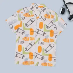 Pantaloons Junior Boys Bright White Cotton Printed Shirt-picture-40